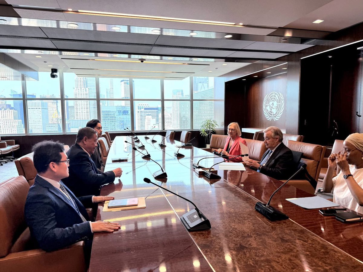 On 27 August 2025, His Excellency Keo Chhea, Ambassador and Permanent Representative of the Kingdom of Cambodia to the United Nations, met with His Excellency António Guterres, Secretary-General of the United Nations, to brief him on the latest developments concerning the