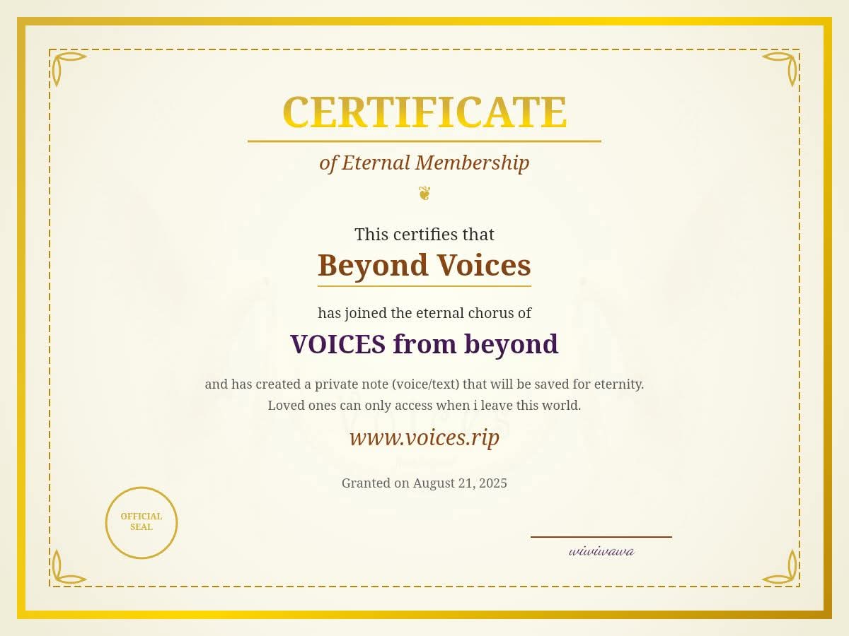 voices_rip's tweet photo. Share your certificate. Shows them you have left something for them https://t.co/LqBpZ2goYa