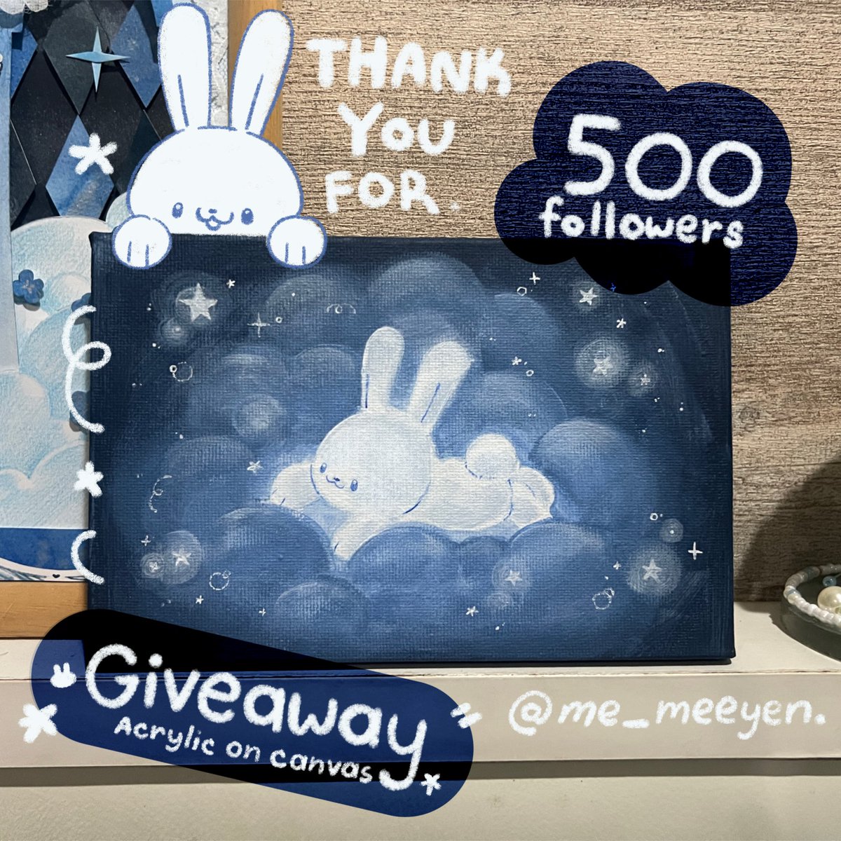 Big thanks for my 500 followers 🐰
ขอบคุณทุกคนที่ติดตามที่แวะมาเมนชั่นเป็นกำลังใจให้กระต่ายตัวเล็กๆนี้มาตลอดเลยจะมี
กิจกรรมสุ่มหาบ้านให้ผู้ที่เอ็นดูคุณหมี่เย็นแคนวาสนี้ 1 ท่าน
กติกา
-กดติดตาม และ รีโพสนี้
สุ่มวันที่ 7 กันยายนนี้
*รบกวนค่าเดินทางน้อง 30฿ นะครับ*
🐰☁️🐰☁️🐰☁️🐰