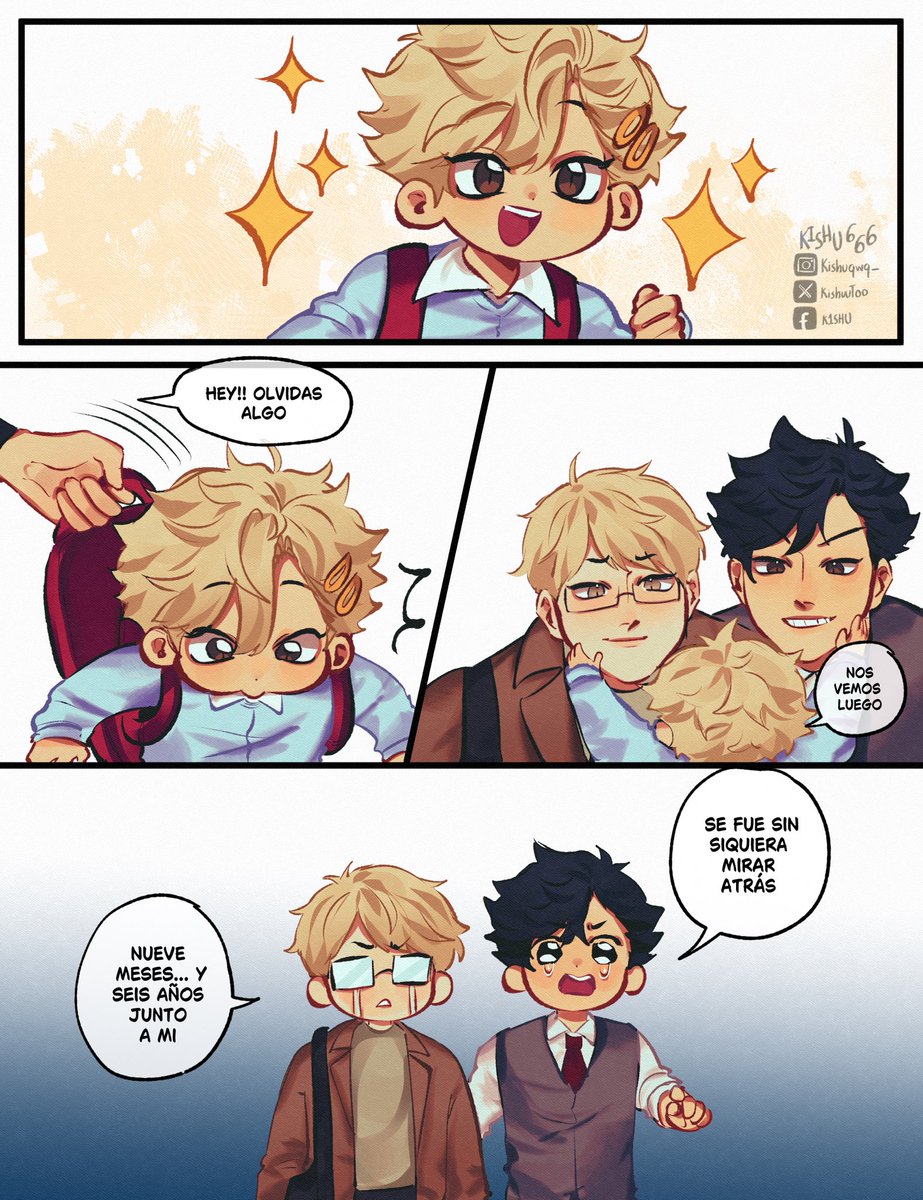 KishuuToo's tweet photo. Kurotsuki con su bebé kyo en el primer día de clases ✨📚 https://t.co/4dU4yJxsqu