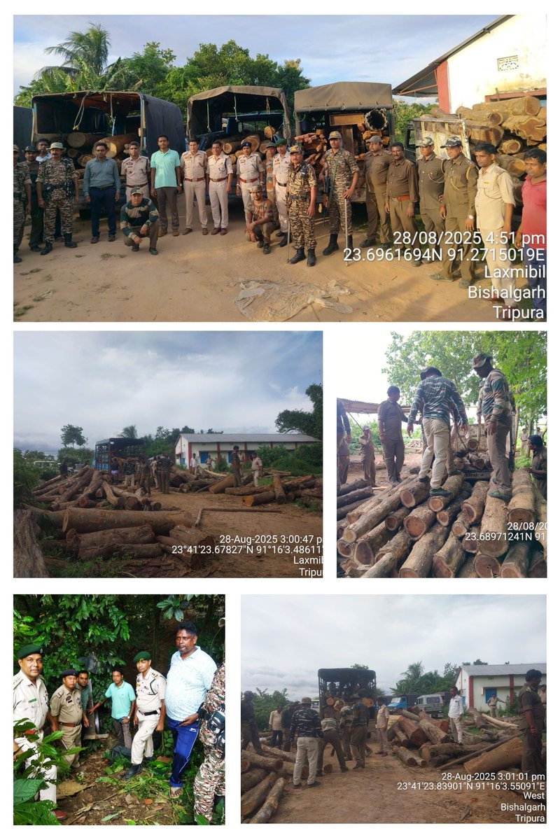 Illegal sawmill seizure under Bishalgarh Sub-division along with generator, six vehicles of round &amp; sawn timber and one maxitruck vehicle after intensive search operation by DFO Sepahijala and team supported by the SP Sepahijala and team.
<a href="/mygovtripura/">MyGov Tripura</a> <a href="/animeshdb70/">Animesh Debbarma</a>
