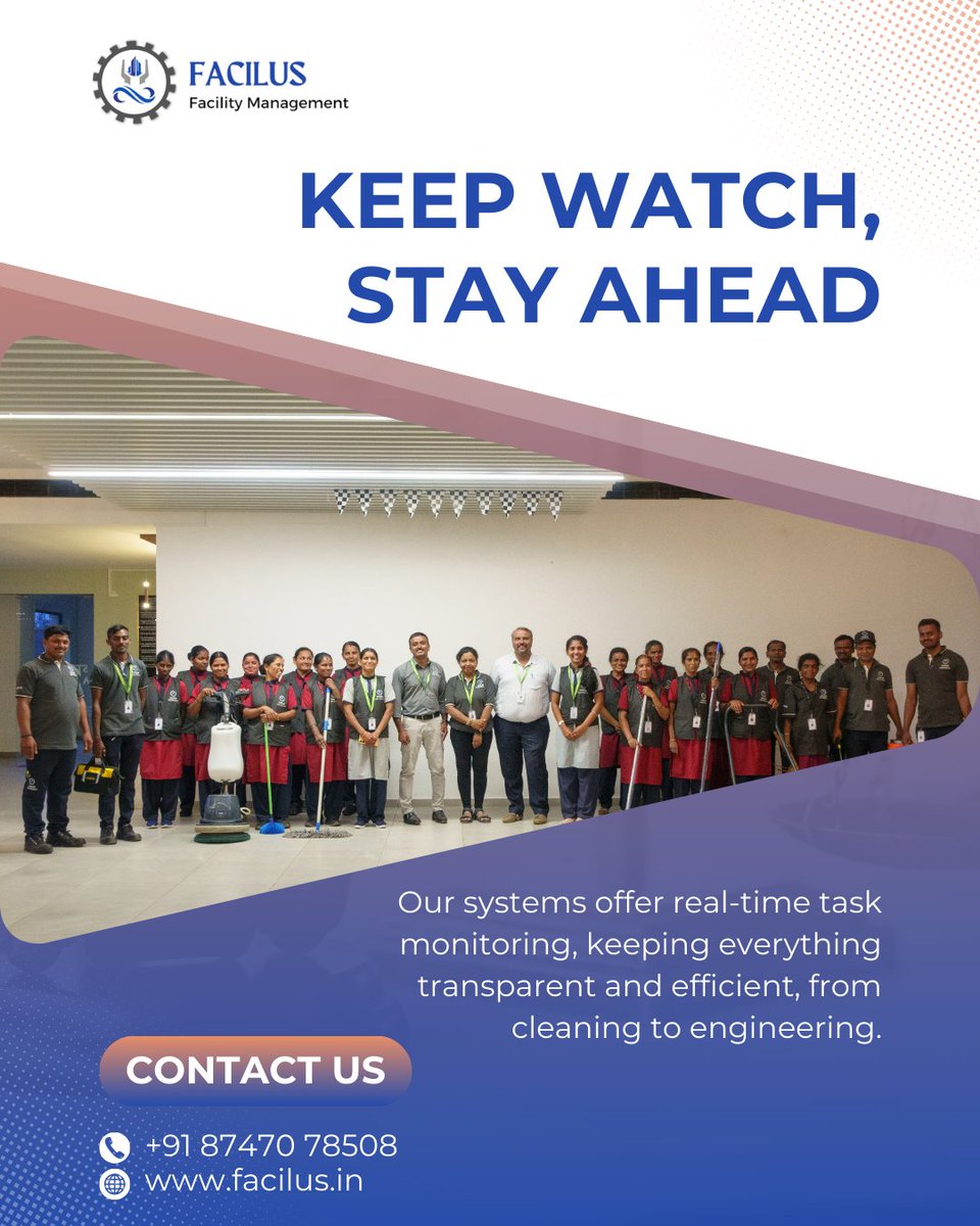 facilusfms's tweet photo. 🖥️ Keep Watch, Stay Ahead Our systems offer real-time task monitoring, keeping everything transparent and efficient — from cleaning to engineering.
.
#Facilus #FacilityTech #RealTimeMonitoring #SmartFacility #DigitalTracking #ServiceTransparency https://t.co/R3s4OYcptj