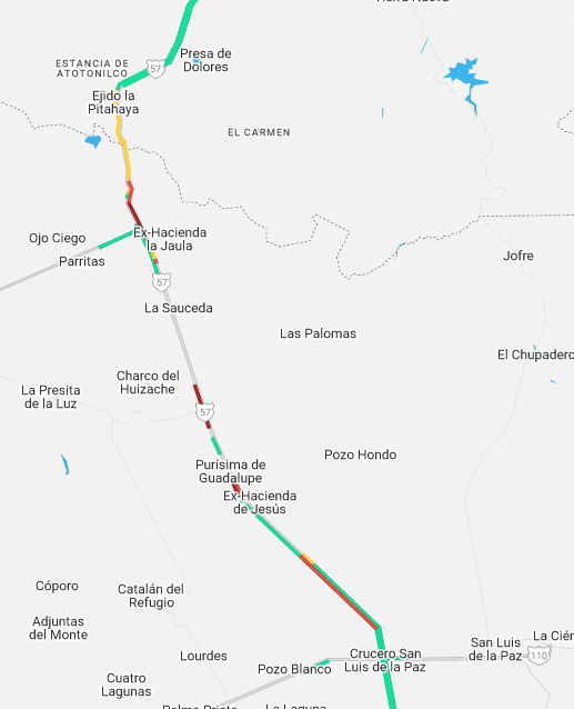 Buen dia 

De casualidad tienen reportes del motivo del ALTO TOTAL en el tramo de QRO - SLP  en Carretera Querétaro - San Luis Potosí San Diego de la Unión MX-GUA???
Coordenadas:21.42933, -100.70338

<a href="/Kikooman83/">KIKOMAN</a> <a href="/Thermokineros/">Thermokineros De ❤ corazón Oficial</a> <a href="/GN_Carreteras/">Guardia Nacional Carreteras</a> <a href="/CAPUFE/">CAPUFE</a>