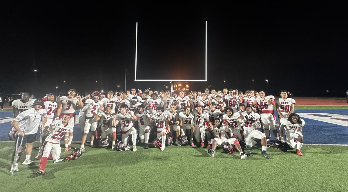 East wins a hard fought game 26 - 23 over a talented Eastern team‼️
💥 Defense forces 4 turnovers 
💥 Jaden Green Rushing TD
💥 Ryan Moyer Rushing TD
💥 Josh Greenberg Rushing TD
💣 Joe Bovino 2 FG’s including the game winner!!
Home opener on Thursday 9/4
#TheNewStandard #FACTS