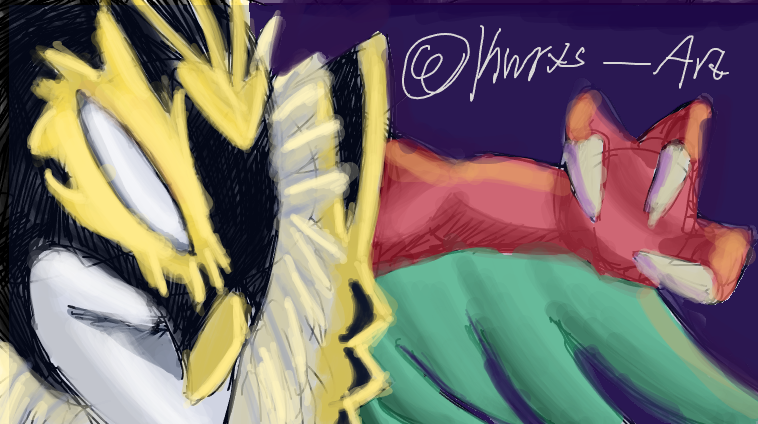 Man Mega hawlucha is peak, i made a fan art in gartic phone