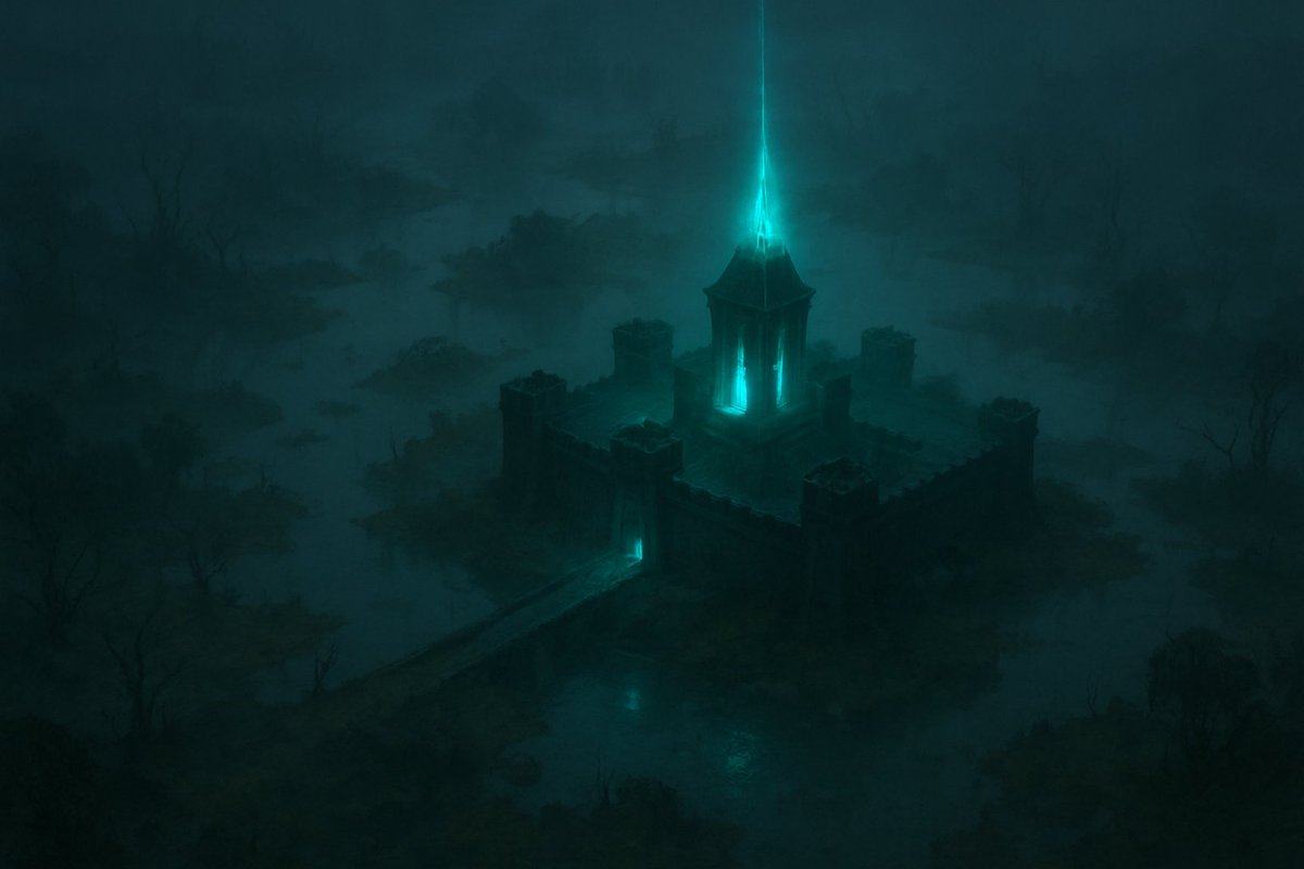 KingsWarOSH's tweet photo. From the depths of a disease ridden swamp, a gateway to unimaginable horrors prepares to open. Death, sickness, and decay spread across the land. Can you help heal the land? This concept art is AI generated until we find an artist! DM US! #indiegame #RPG #Gamescom2025 #indiedev https://t.co/edBQ7Wq8tm