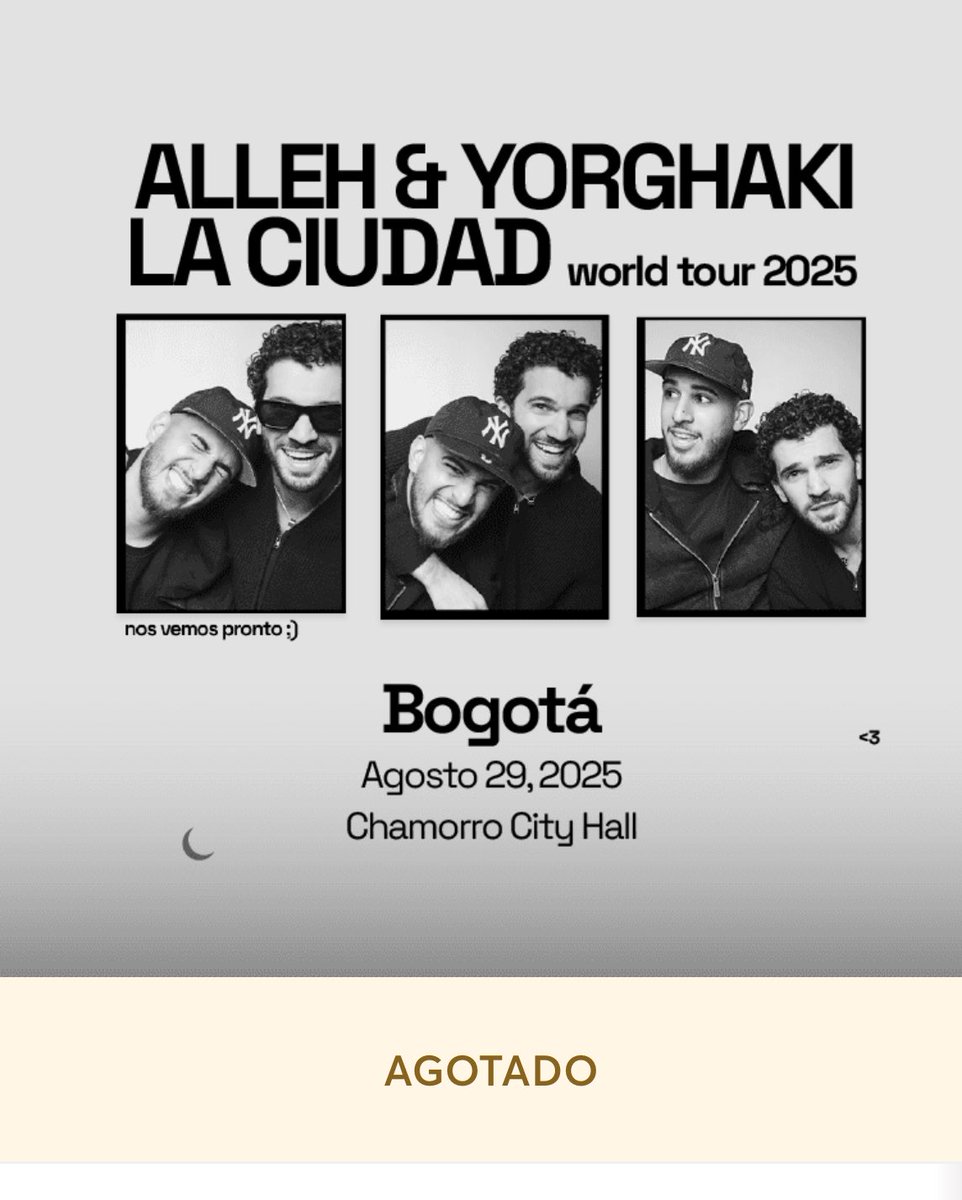 Vendo 6 boletas general en $230.000 cada una para Alleh &amp; Yorghaki mañana