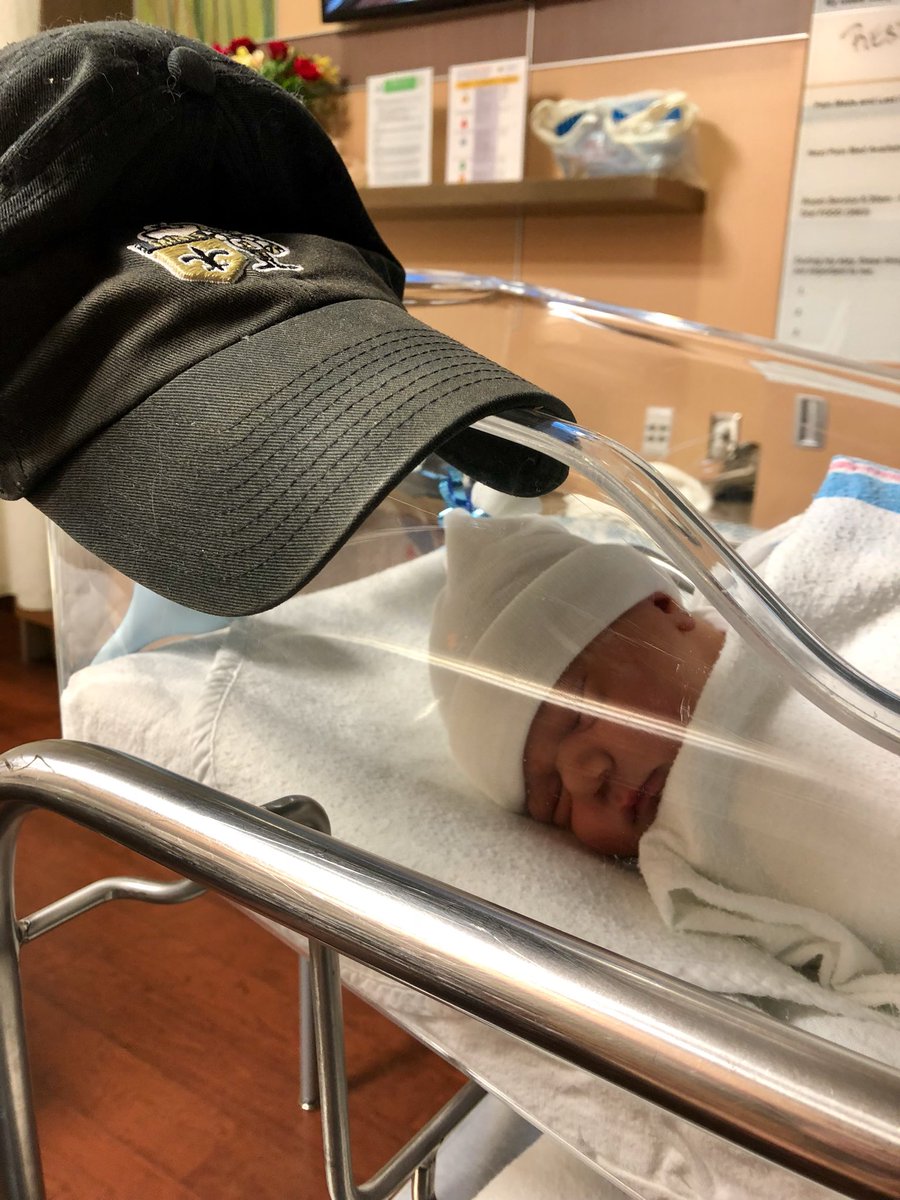 TheRealKorey's tweet photo. @Realrclark25 #abovethetide the allegiance to #Nola starts at birth.  Exhibit A (my son’s first picture): https://t.co/EuUQxmUcJ0