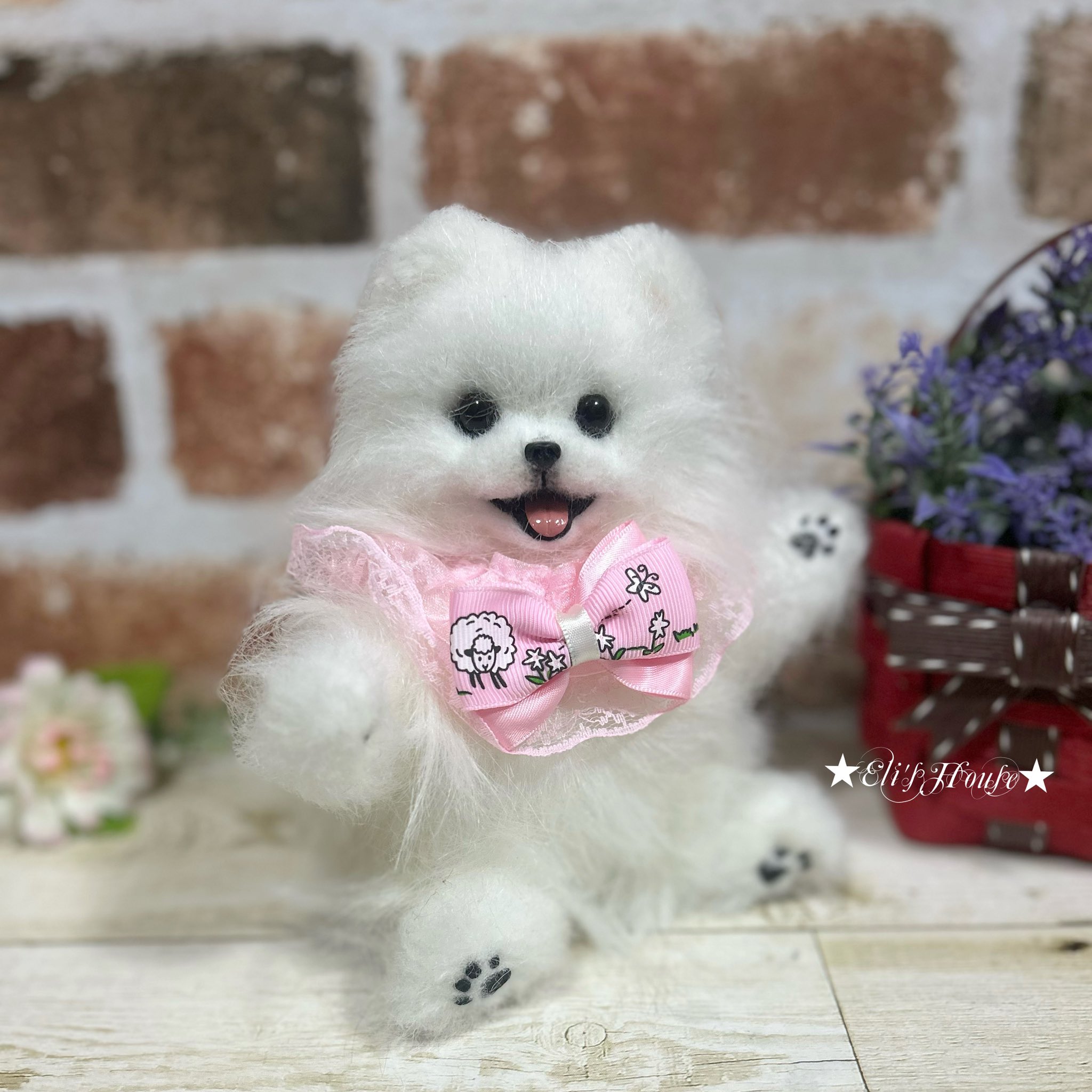 羊毛フェルト ポメラニアンちゃんのパピーちゃん　笑顔タイプ 羊毛フェルト ポメラニアンちゃんのパピーちゃん 笑顔タイプ