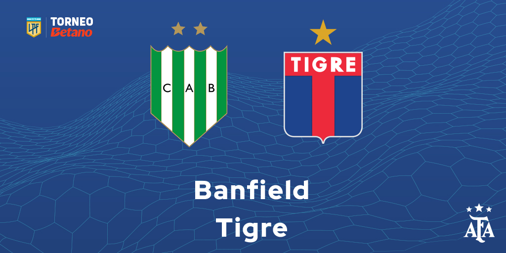 AFA (@afa) on Twitter photo 🏆 #TorneoBetano
🗓 Fecha 7
⚽ <a href="/CAB_oficial/">Club A. Banfield</a> - <a href="/catigreoficial/">Club Atlético Tigre</a>
⏱ 19:00
🧑⚖️ Yael Falcón Pérez 🏆 #TorneoBetano
🗓 Fecha 7
⚽ <a href="/CAB_oficial/">Club A. Banfield</a> - <a href="/catigreoficial/">Club Atlético Tigre</a>
⏱ 19:00
🧑⚖️ Yael Falcón Pérez