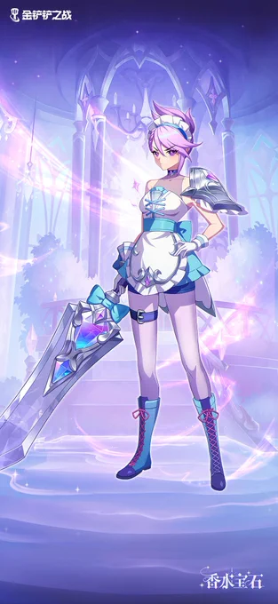 Golden Spatula Perfume Gem Promo Arts for Riven, Lux, Jinx, and Orianna