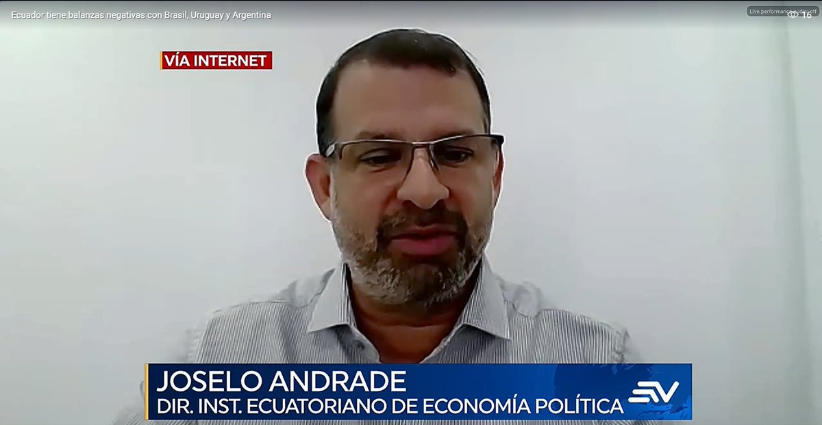 Un par de semanas atrás en #Ecuavisa. Entrevista sobre "los beneficios económicos" de la gira del presidente #Noboa por Argentina, Brazil y Uruguay.

Nota: Todo lo que sea aumentar las posibilidades de comercio nos conduce a resolver nuestros problemas.

#IEEPenMedios