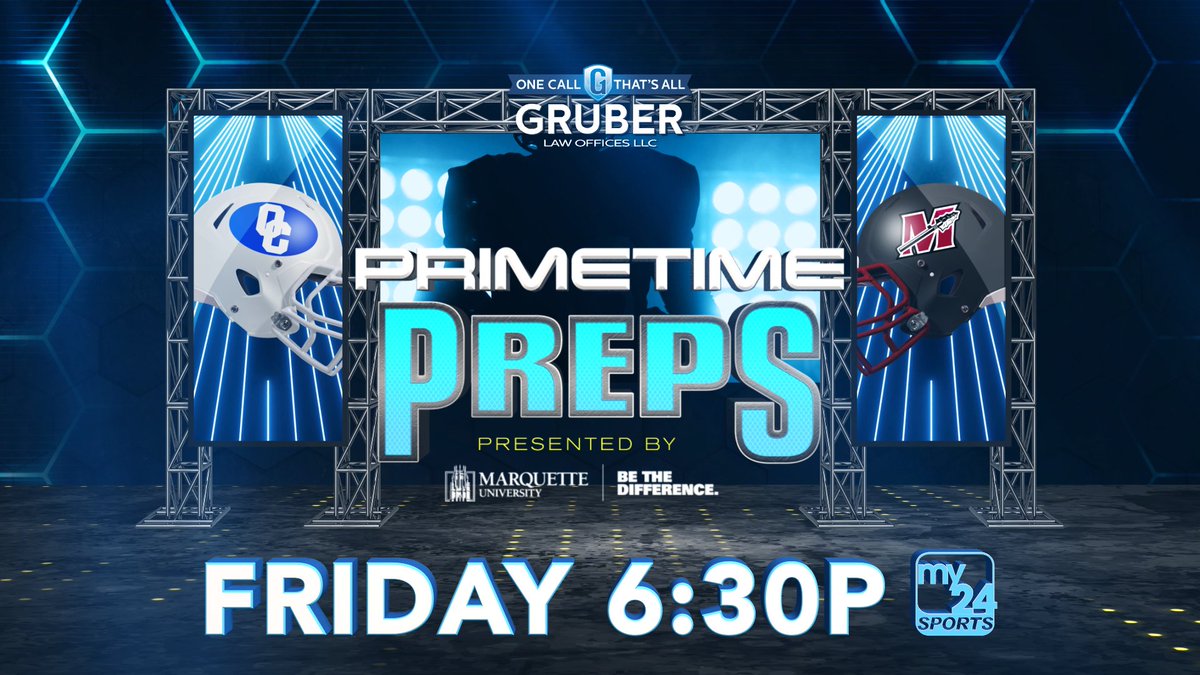One sleep until <a href="/OCFSD/">Oak Creek Schools</a> &amp; <a href="/MuskegoHSFB/">Muskego Football</a> <a href="/MuskegoGridiron/">Muskego HS Grid Iron</a> collide! 🏈

6:30P Donovan &amp; Jorgenson PREGAME SHOW powered by Current Electric 

7P Gruber Law PRIMETIME PREPS presented by <a href="/MarquetteU/">Marquette University</a>