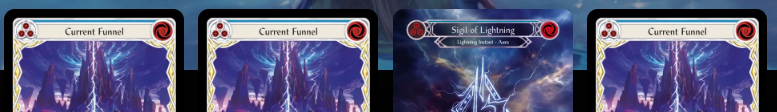 One turn was Triple CLV into Shock from arsenal to draw 3 cards into GIAF combo. Then next game we drew all 3 Current Funnel and Sigil of Lightning. The ups and downs of Oscilio 😂 #fabtcg