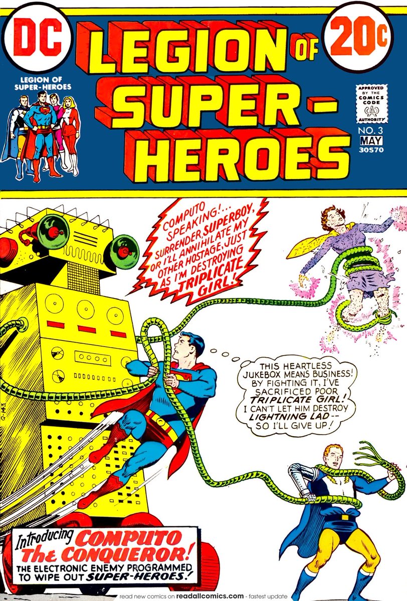 JessyBurgers's tweet image. #comicaday #comics #dccomics 
Comic a day
Legion of Super Heroes Vol1 Issue 3
3/10
Good golden age art
Computo v outdated
Tension was goofy
Lot of throwaway text 
Backup Story was better
Especially the weird aliens im backup