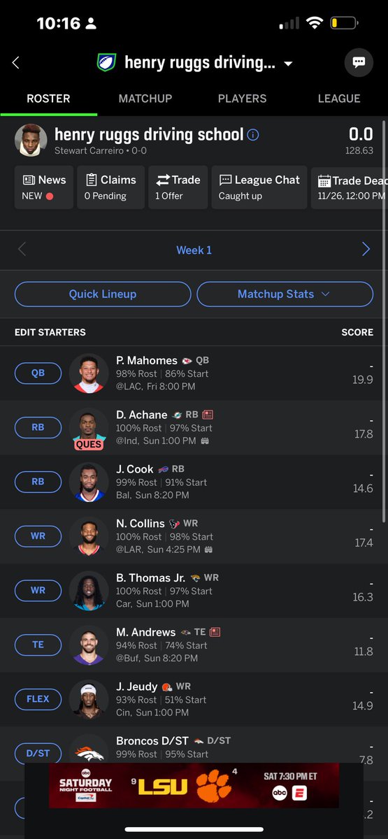 TdsUnspoken's tweet photo. @WyattzWorId 10 man ppr
i have the best fantasy team name here https://t.co/ikNzydrHxH
