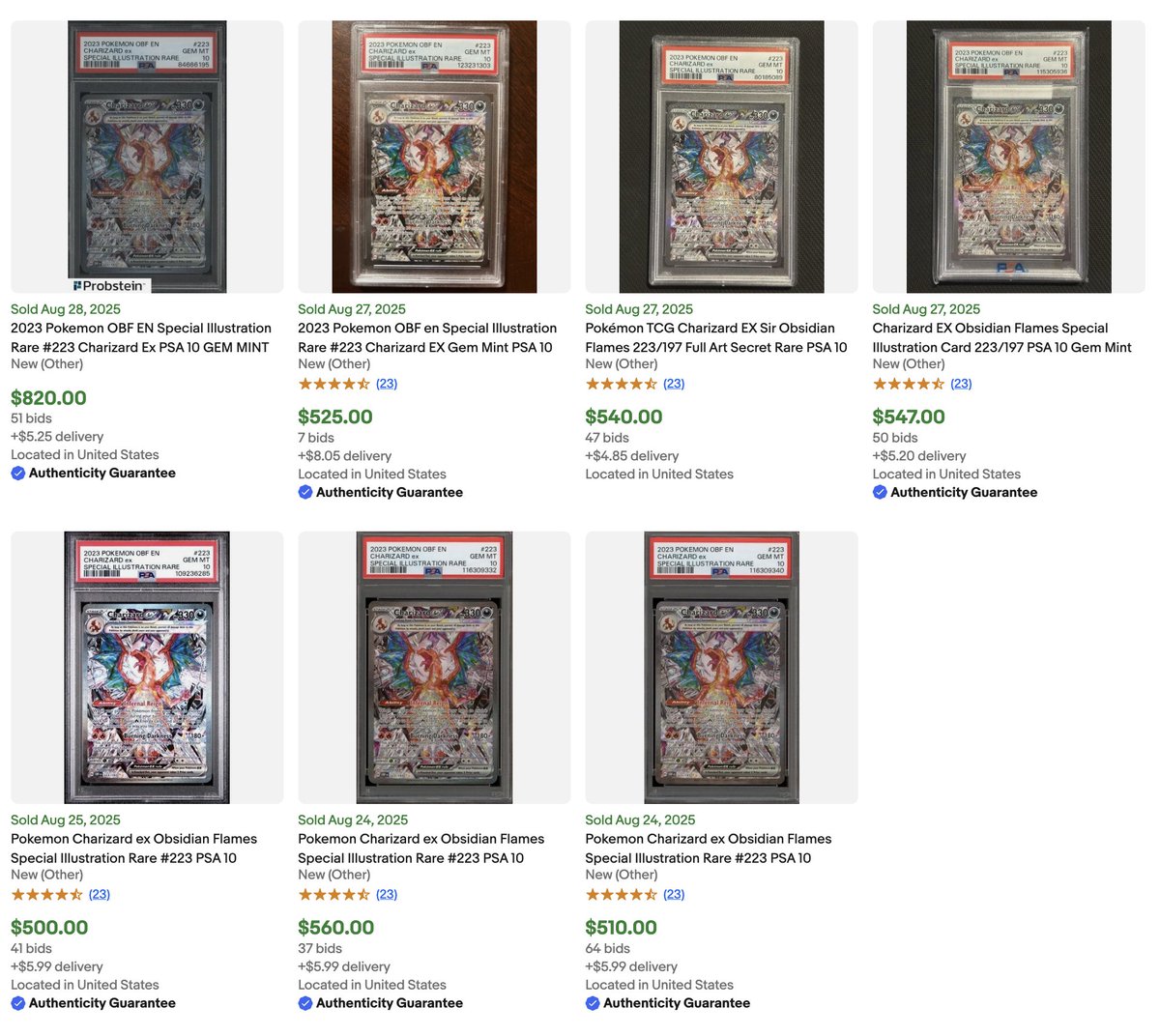 obsidian flames charizard getting some love

+53% from avg price yesterday

still the cheapest of the 3 charizard SIRs