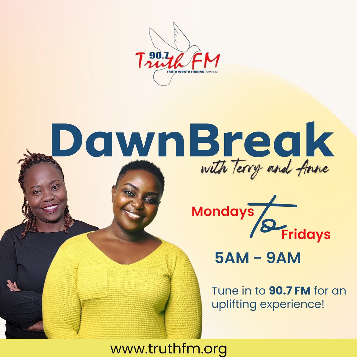 "The Lord will keep you from all harm— he will watch over your life; the Lord will watch over your coming and going..." (Psalm 121:7-8).
Join <a href="/terryseih/">terry seih</a>  and <a href="/annealividza/">Anne Alividza</a>  on #DawnBreak #TheBreakfastVoiceOfTheCity #WhereYourWeekendStarts
CALL/WHATSAPP 0727907907.