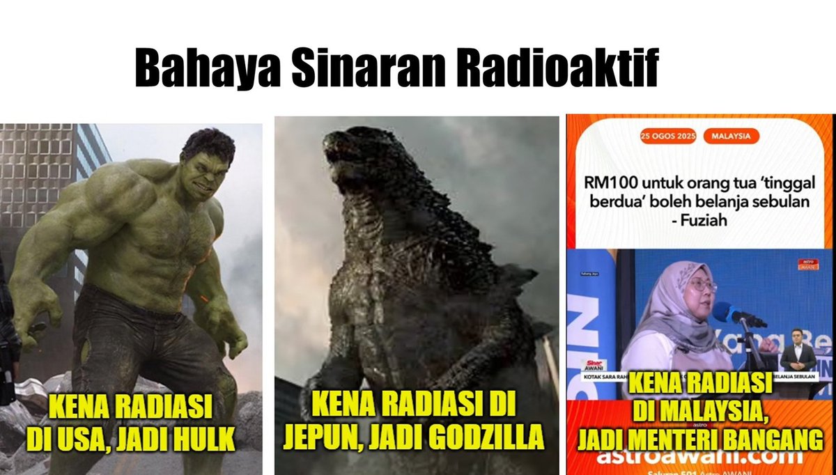 Jadi, kena jauhi diri dari radioaktif sebab sangat bahaya - terutamanya jika terkena di Malaysia.