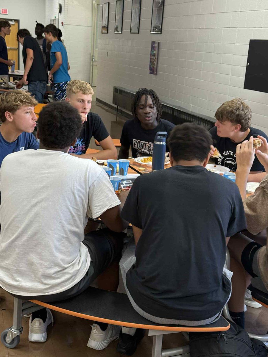 Team dinner…a highlight and a tradition each Thursday night!

Thank you to Coach Garden for grilling burgers and to the many parents for providing potluck sides.