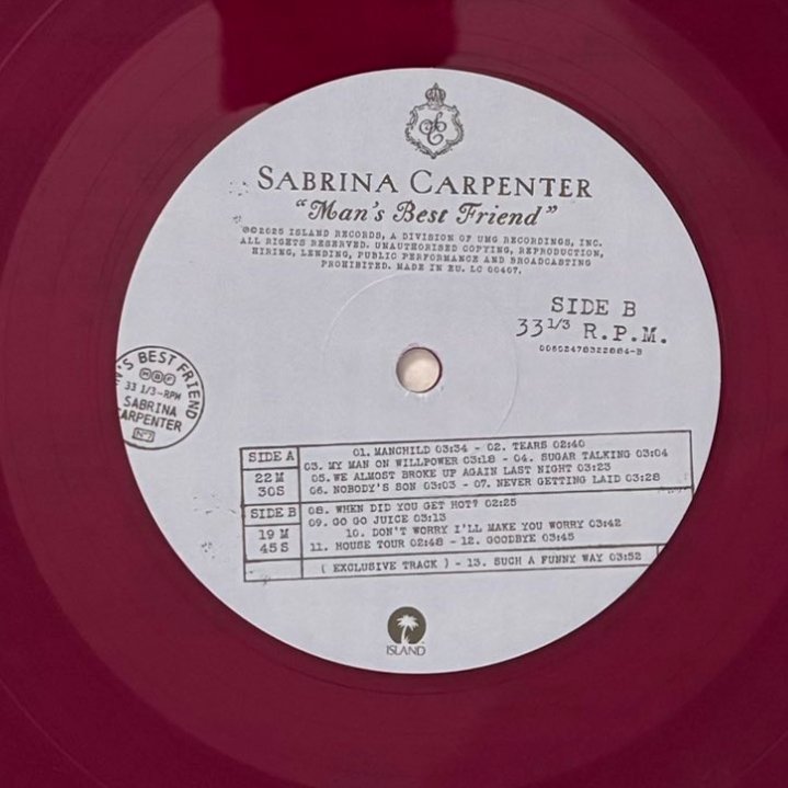 Sabrina Carpenter Such A Funny Way 収録 LP 🚨 'Such A Funny Way', faixa bônus presente no vinil de 'Man's