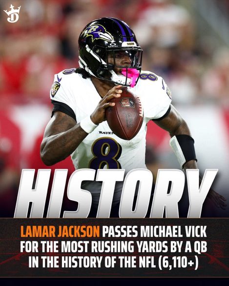 Reminder that it only took Lamar Jackson 7 seasons to break the QB rushing record