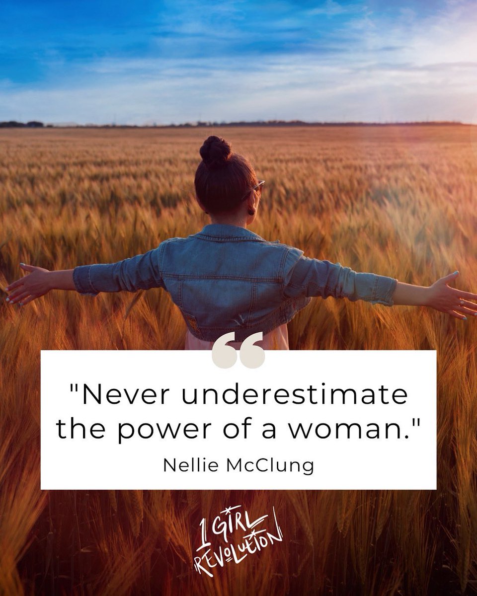 ✨ “Never underestimate the power of a woman.” – Nellie McClung ✨

At 1 Girl Revolution, we believe every woman and girl has the power to change the world — just like trailblazers before us who dared to dream, fight, and lead. 💪🌎💗