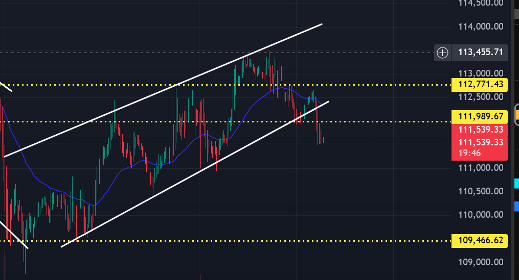 🔴🔴Bitcoin broke below important support. The technical price target would be $109500.

#Bitcoin #btc #eth #crypto #ethereum #cryptotrading #bitcoinetf #investor #altcoins