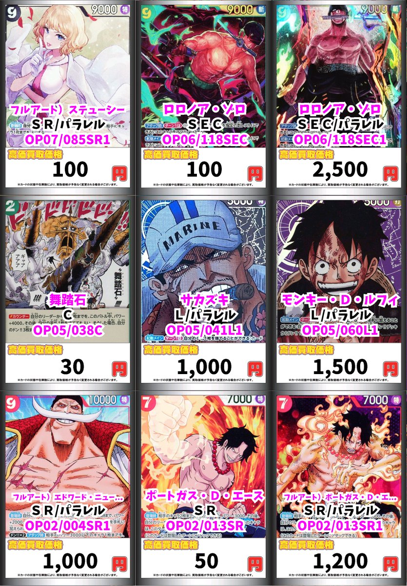 ワンピース買取情報！ ウソ八 SP 6000 モンキー・D・ドラゴン SP