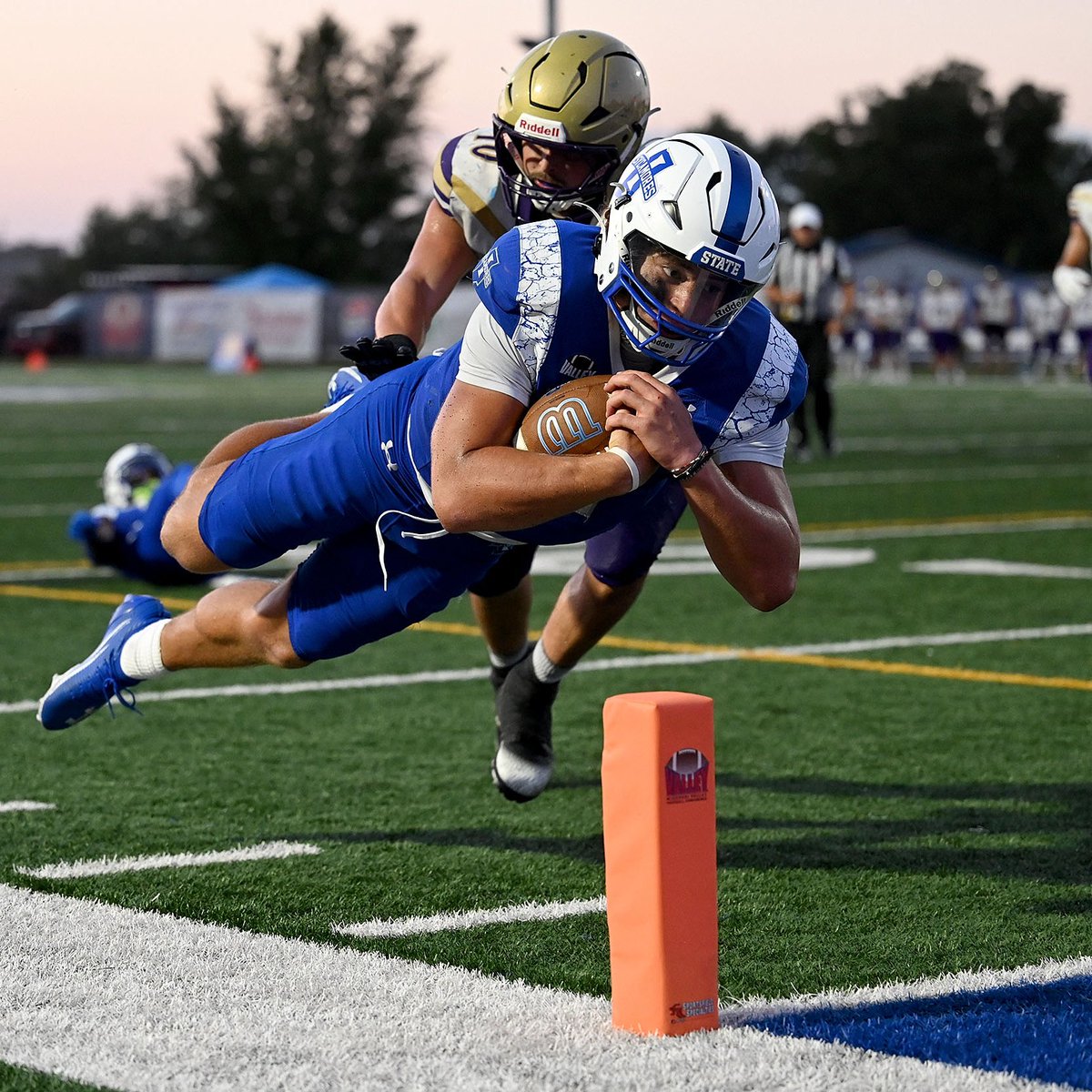 Indiana State quarterback Elijah Owens attempts to score with a dive into the end zone during the Sycamores' 41-24 win over McKendree on Thursday at Memorial Stadium. Read <a href="/RealDerekHarper/">Derek Harper</a>'s story at Tribstar.com.