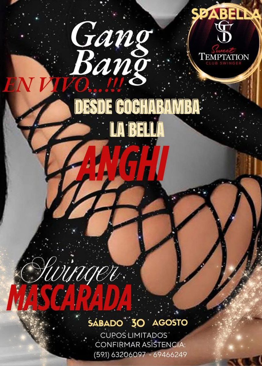 ClubSwingerSwee's tweet photo. Hagamos que sea inolvidable 🔥🪩💋
SÁBADO un Gang Bang en VIVO...!!!
Desde Cochabamba la bellísima ANGHI🫦 https://t.co/k1dt8aYATZ