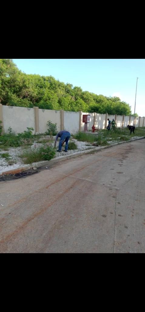 Continúan #DePieYCombatiendo los jóvenes de la Empresa Electroquímica de Sagua de conjunto con el Área de Seguridad y Protección en trabajo voluntario por la cultura industrial y en saludo a los #100AñosConFidel #IndustriasCuba #GenteQueSuma