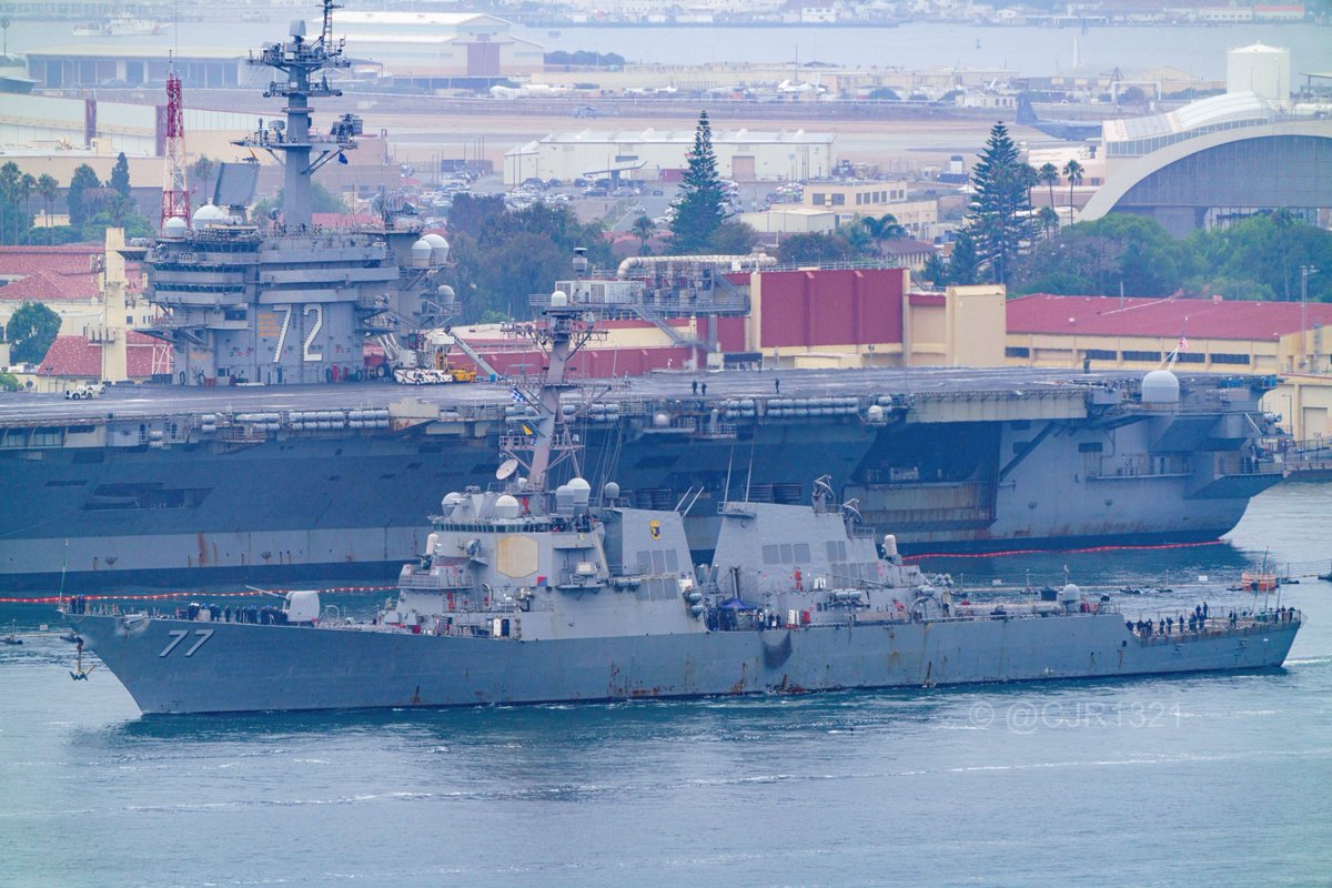 USS O'Kane (DDG 77) Arleigh Burke-class Flight II guided missile destroyer coming into San Diego - August 28, 2025 

SRC: TW-<a href="/cjr1321/">cjr</a>