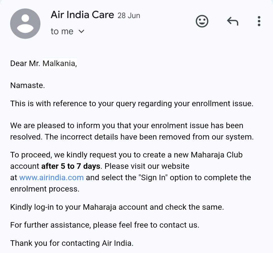 malkania95009's tweet photo. My account was hacked. I requested to change my account &amp; transfer remaining points. Been following up with the @airindia  team since 28 June—almost 2 months, still no resolution. Very disappointing support. #CustomerSupport #HackedAccount https://t.co/mnOM1kFqjN