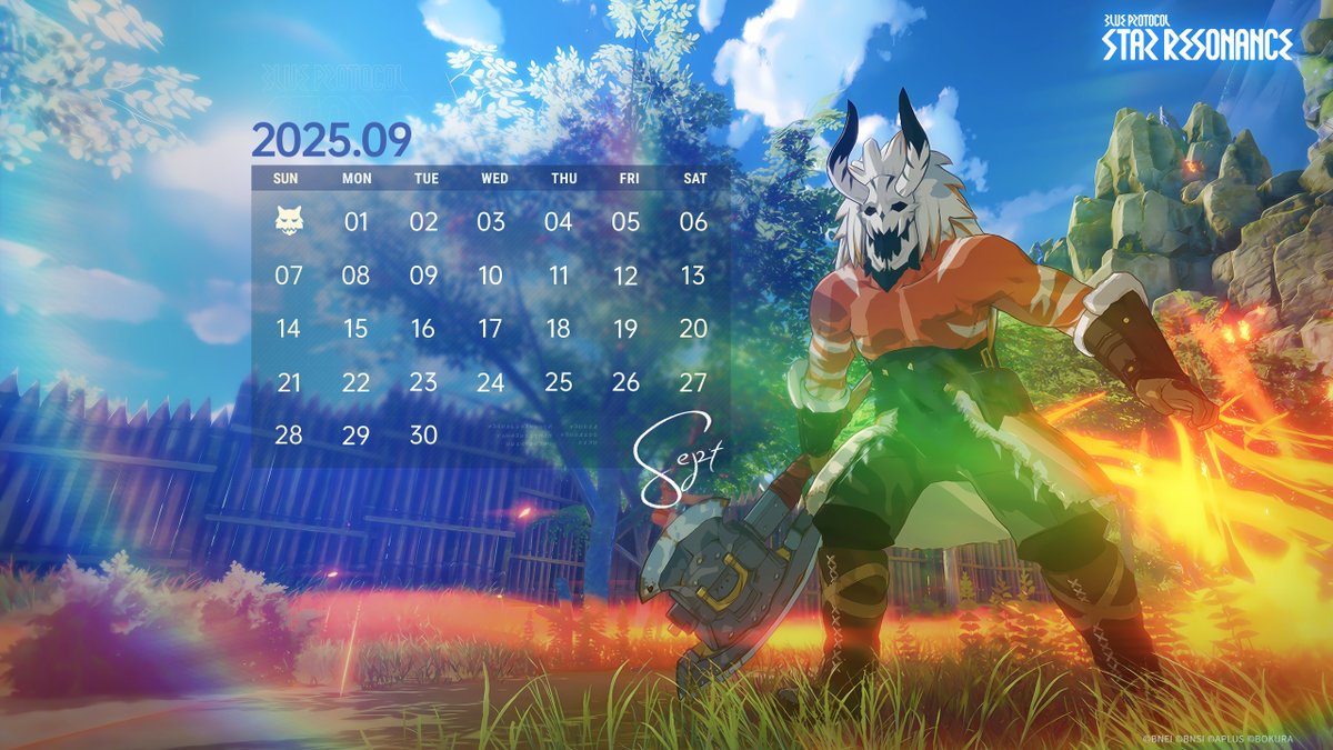BPSR_Official's tweet photo. 📅BPSR Calendar: September
A fresh chapter begins. Who's ready to conquer September? 😎🔥

Pre-register Now: https://t.co/ikd8cm53I5
#BlueProtocolStarResonance #StarResonance #BPSR https://t.co/EaoqeLbKxg