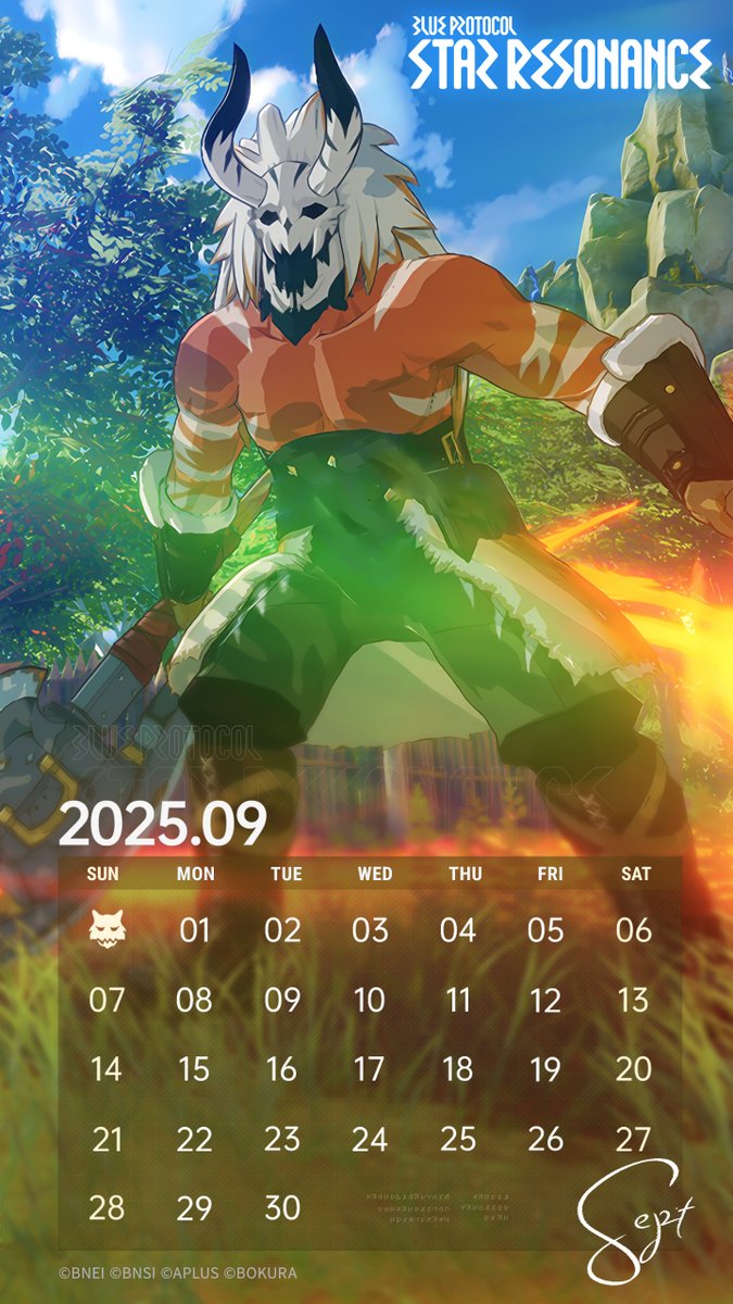 BPSR_Official's tweet photo. 📅BPSR Calendar: September
A fresh chapter begins. Who's ready to conquer September? 😎🔥

Pre-register Now: https://t.co/ikd8cm53I5
#BlueProtocolStarResonance #StarResonance #BPSR https://t.co/EaoqeLbKxg