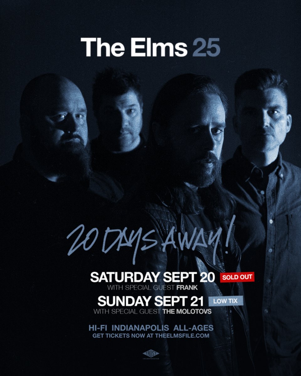 We're getting SO CLOSE! #THEELMS25 shows are only 20 DAYS AWAY, and we can't wait for these two incredibly special shows. Sept 20 is sold out, so DON'T WAIT to get your Sept 21 tickets now! TIX: tixr.com/e/140493