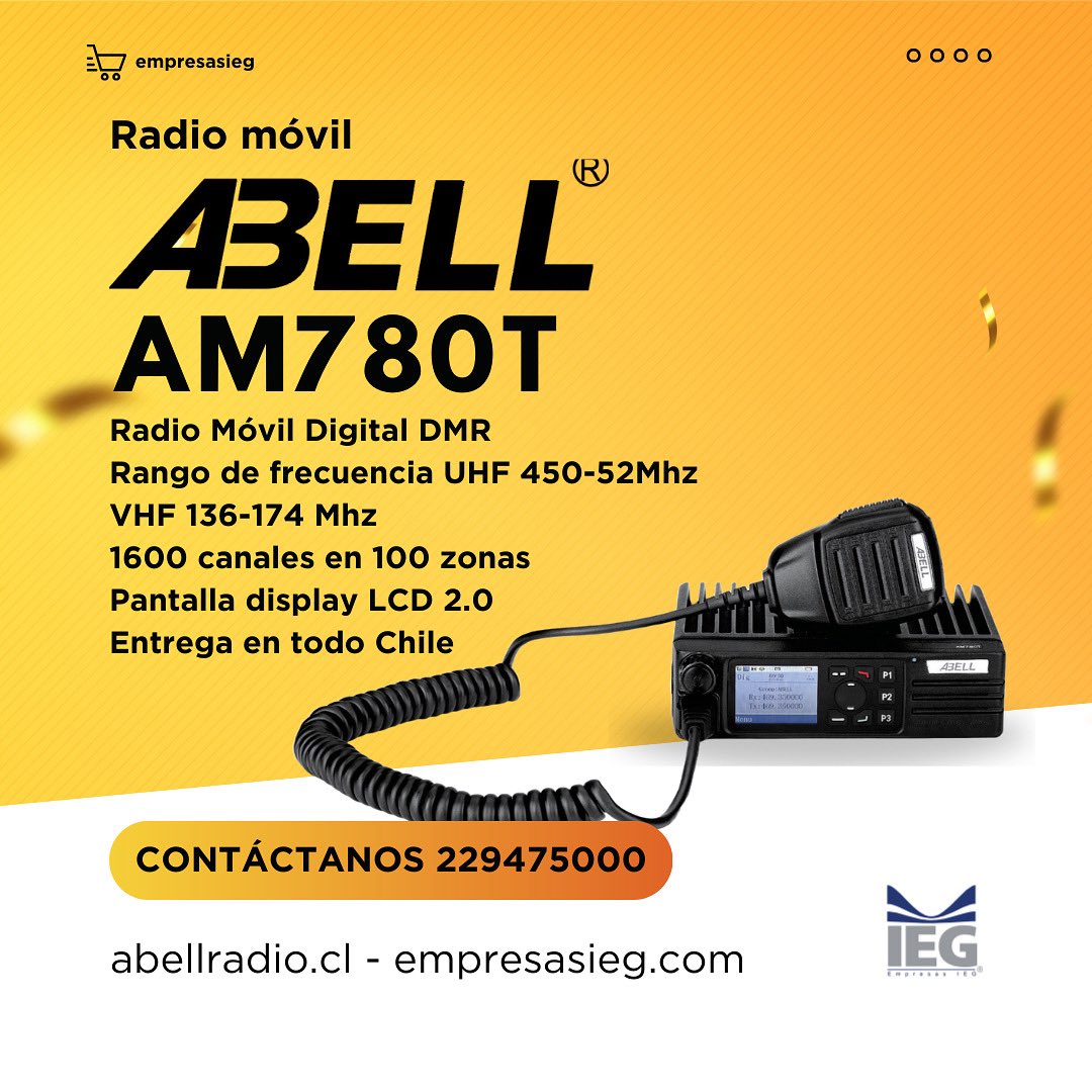 Radio móvil AM780T,  la mejor solución en equipos móviles"
 Excelente rendimiento al mejor precio
Radio móvil Abell AM780T 
Descubre la potencia en un diseño moderno, disfruta de un sonido, y todos tus proyectos!

📍 Dirección: Villaseca 385, Ñuñoa – Santiago
📞 Fono: 22 947 5000