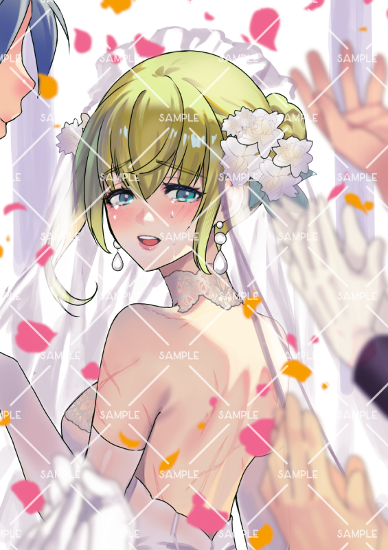 【commission】盟友カミルの花嫁姿のご依頼でした！NPC単体は受けるかどうか迷ったんですがこの依頼、もはや性癖を通り越し福祉では…と思い…
思いっきり幸せそうに描きました！
カミル身体にめっちゃ傷ありそうだけどあえて肌が見えるドレス着て欲しい😭（私のヘキ）ご依頼ありがとうございました！