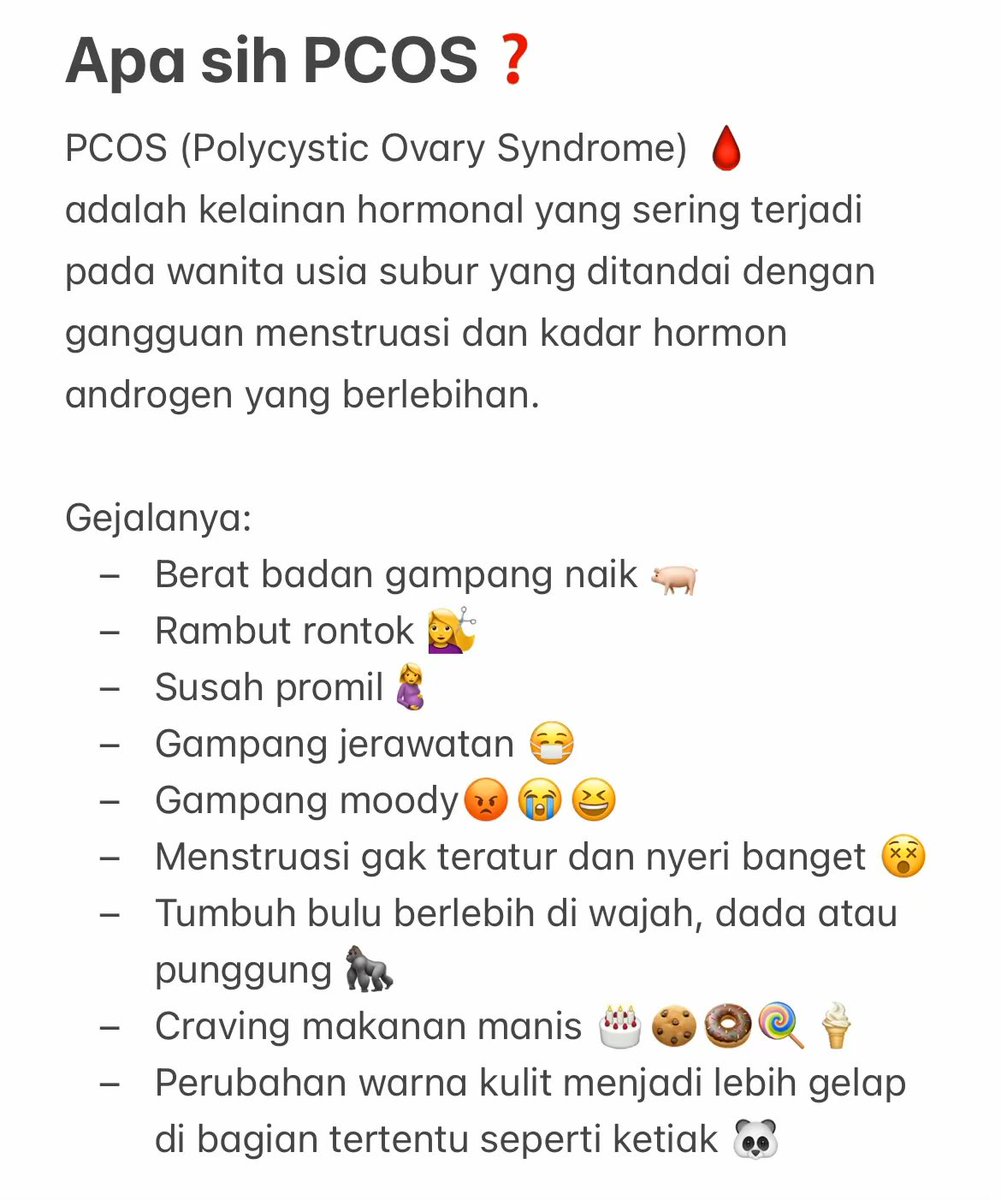 Femoraid's tweet photo. Telat haid gak selalu hamil loh guys! Bisa jadi kamu lg stress atau kamu PCOS.

Penyebab PCOS tuh apa sih?
- Gaya hidup kurang sehat
- Sering makan makanan olahan, bahan tepung/ makanan manis
- Genetik
- dll

#promomakangajian #Femora #SoftPowerForRealWoman #menstruasi #pembalut https://t.co/mkWS6WsLLH
