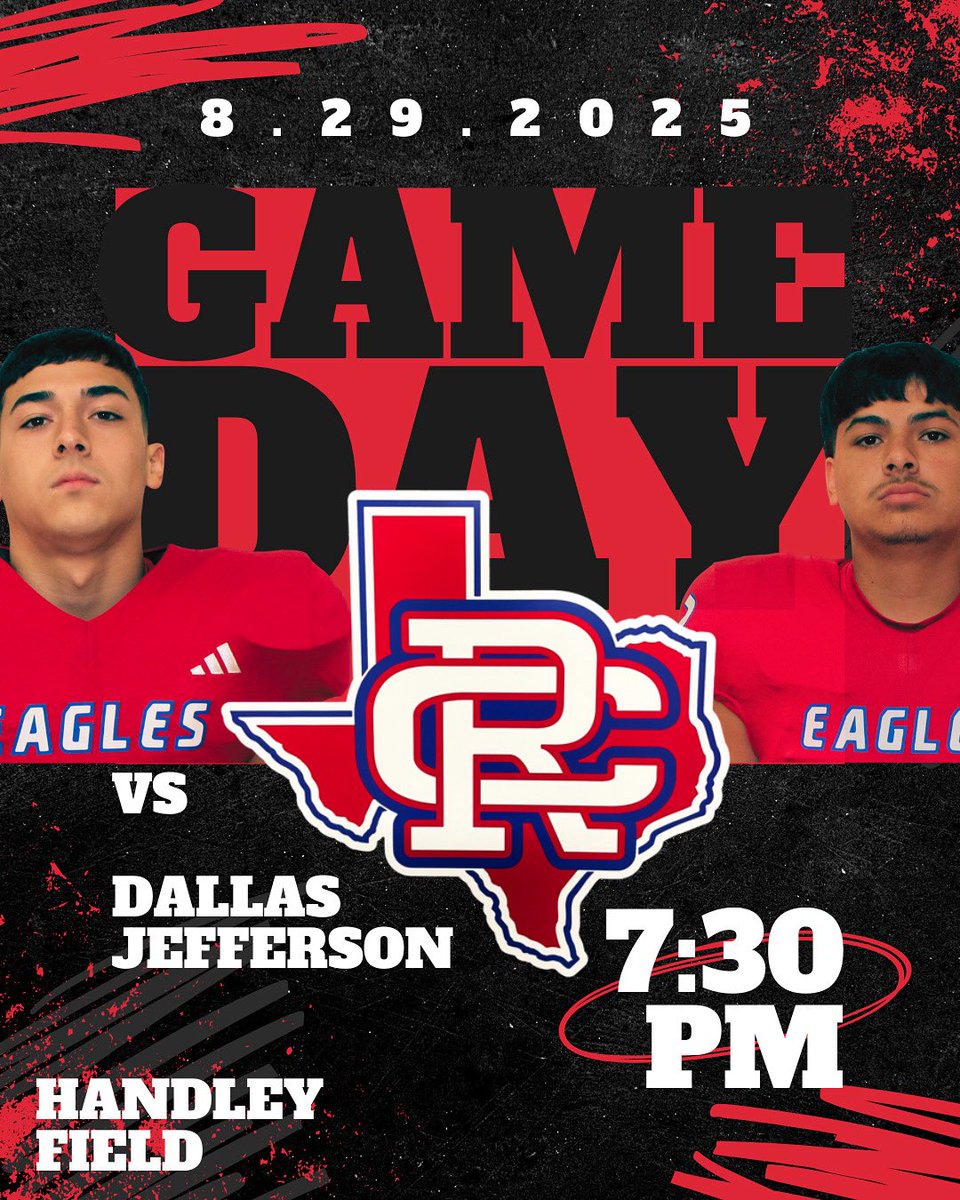 🏈GAME DAY🏈
🆚 TJ
⏰7:30 PM
🏟️Handley Field
<a href="/FWISDAthletics/">FWISD Athletics</a> 
Let’s Goo Eagles! 
#RiversidePride
#HailCarter