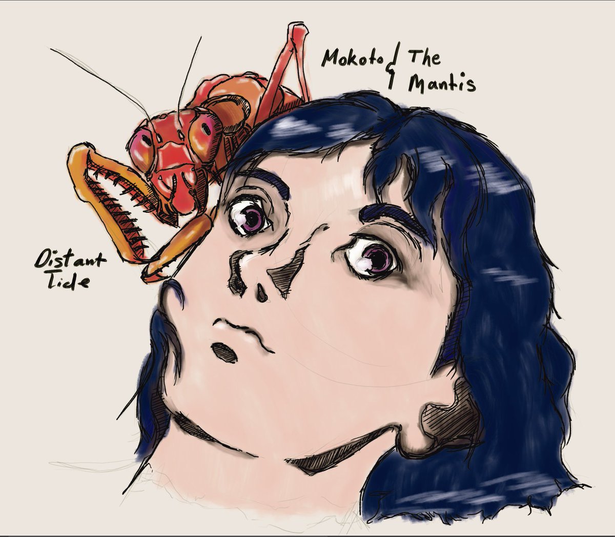 DistantTide's tweet image. Motoko and the Mantis, 08/28/25 ~ Distant Tide. Amateur and off putting, but hey, that's intentional.

#ghostintheshell #MotokoKusanagi