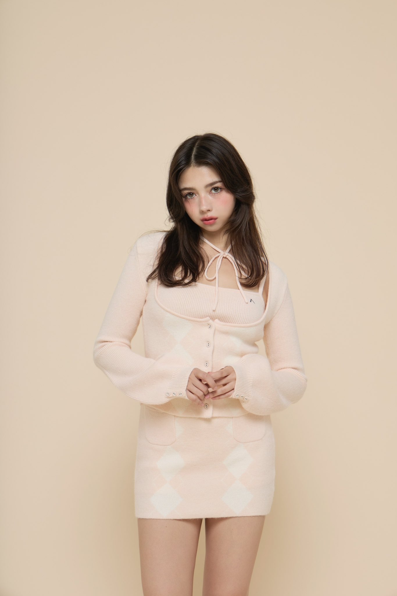 アンドマリー ANDMARY】Ava line knit mini dress