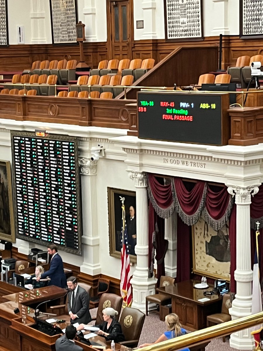 SB 8 makes final passage on third reading 86-43! <a href="/jonathansaenzTX/">Jonathan Saenz</a> #txlege