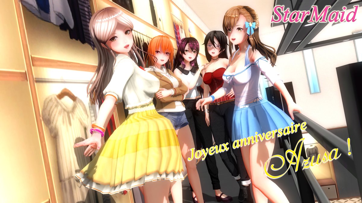 AlexsanCOM3D2's tweet photo. 🥳 Joyeux Anniversaire Azusa ! 🥳

#StarMaid
#COM3D2 
#カスタムオーダーメイド3D2 https://t.co/RlTUKOLdoo