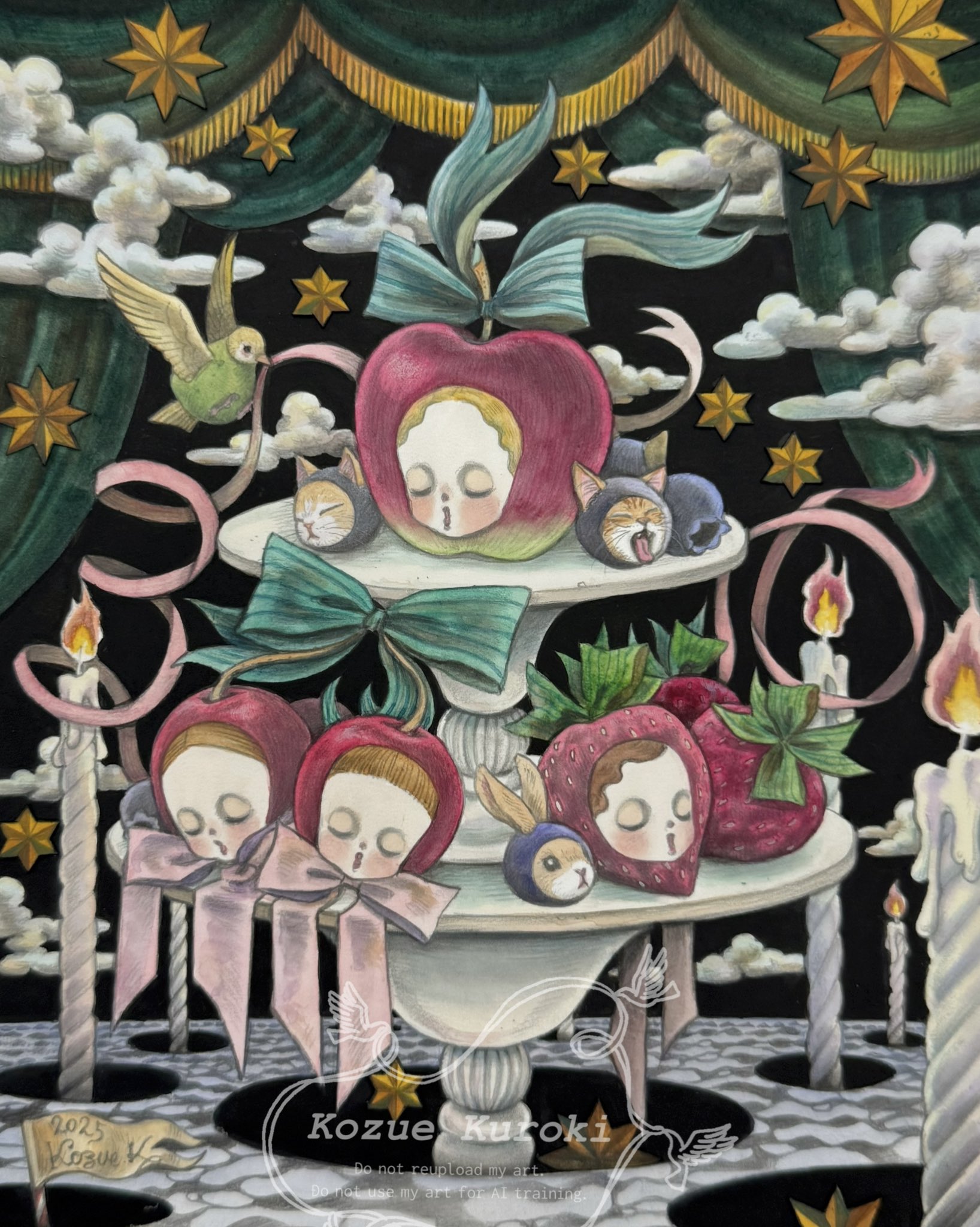 黒木こずえ 黒木こずゑ 創作イラスト 絵画 水彩画 原画 【公式通販】