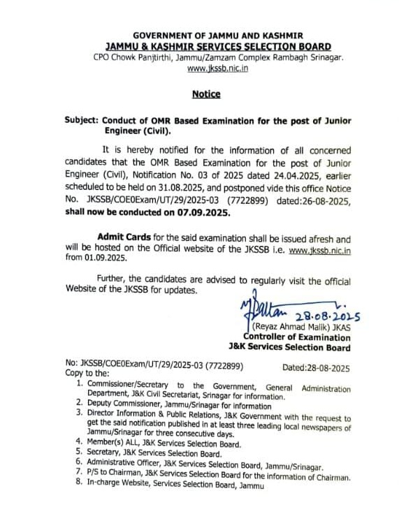 GCO_JK's tweet image. The vanguard of General category population &amp;amp; students in particular ,@GCO_JK
asks JKSSB the following 7 questions :

1. When Jammu division has faced devastation for the past 10–15 days, especially in Doda, Kishtwar, Kathua, and Jammu, is it fair to conduct JE (Civil) exam in…