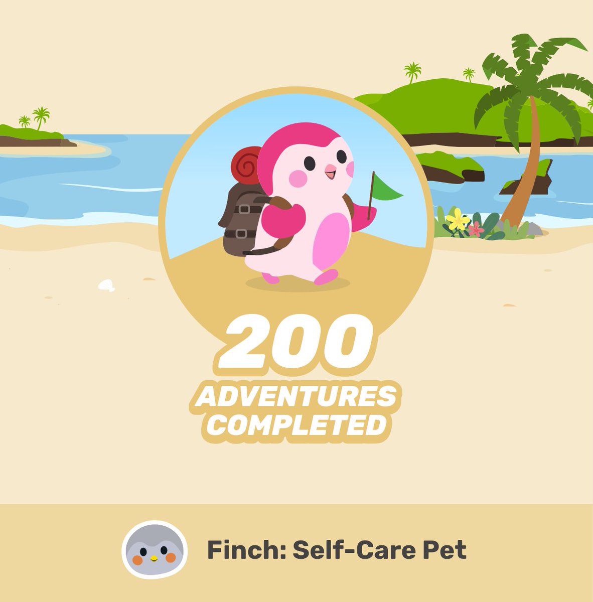 200 adventures with Mochi 🤗🐦 <a href="/finchcareapp/">Finch</a>