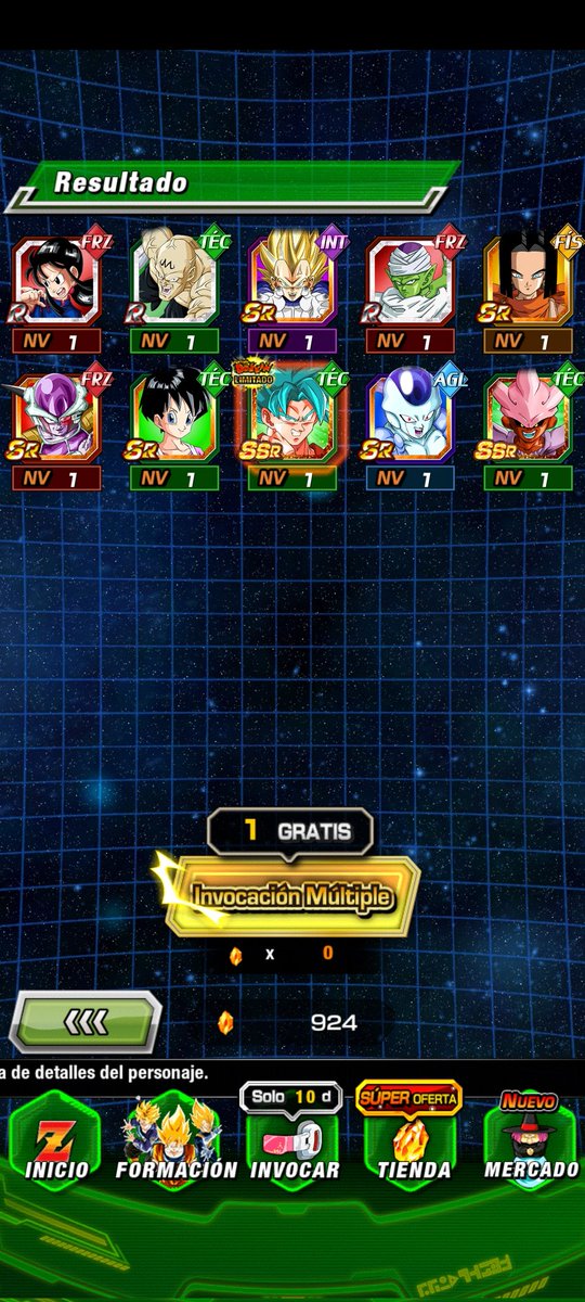 1 sola rotación y nos llevamos la nueva unidad, a Goku blue que no lo tenía y fue de Hit! 

#dokkanbattleglobal 
#dokkanbattle
