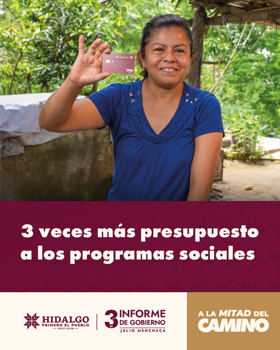 #ALaMitadDelCamino porque el bienestar de la
gente es prioridad, se ha triplicado el presupuesto destinado a apoyar a los sectores prioritarios. 💰✅

#PrimeroElPueblo